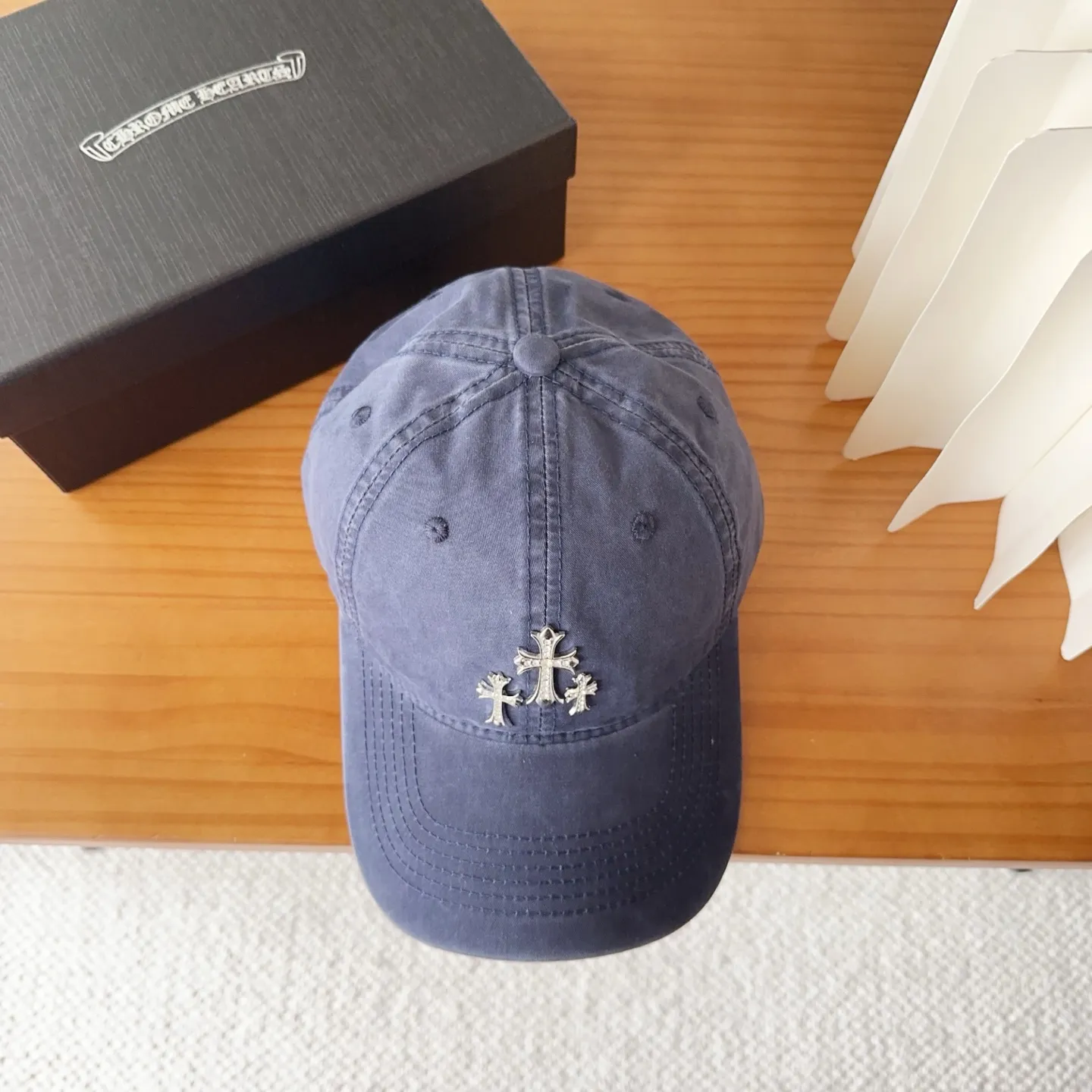 💰60 Chrome Hearts💓Early autumn Korean style fashionable retro washed baseball cap🧢peaked cap